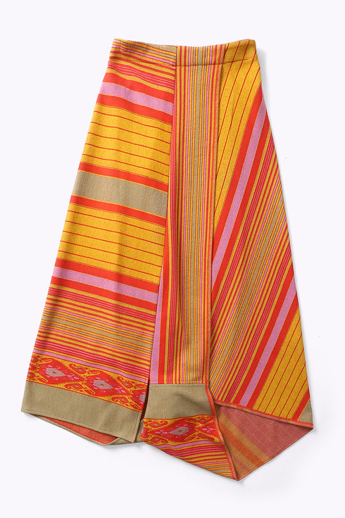 Pant skirt in striped jacquard cotton blend